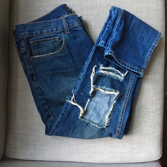 Forever 21 Other - Forever 21 Men Distressed Blue Slim Straight Jeans